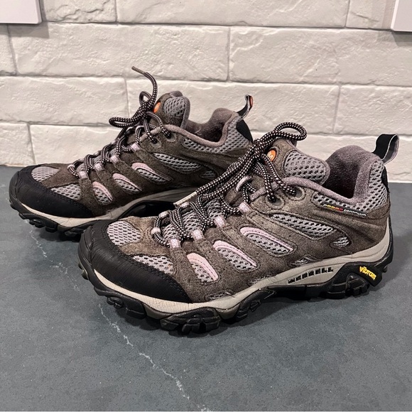 Merrell Moab Ventilator sz 7 gray black waterproof hiking shoes - Picture 2 of 15